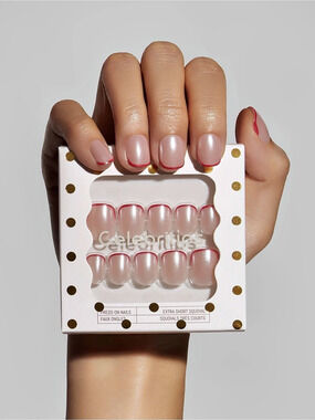 Celebritips Micro Cherry Glaze Press-On Nail Set NIB New Release